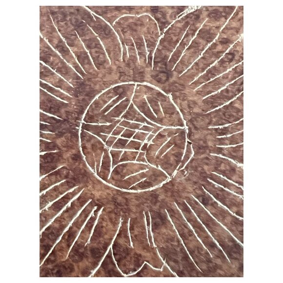 NWT! Vtg  Etched Terracotta Candle Holder Indonesia Floral 2003 Target - Picture 3 of 9